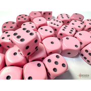 Dice Set 36d6 Opaque (12mm) 25864 Pastel Pink / Black