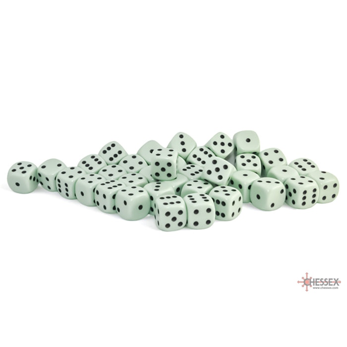 Dice Set 36d6 Opaque (12mm) 25865 Pastel Green / Black