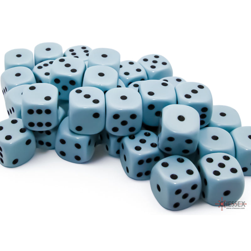 Dice Set 36d6 Opaque (12mm) 25862 Pastel Blue / Black