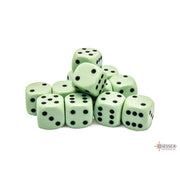 Dice Set 12d6 Opaque (16mm) 25665 Pastel Green / Black