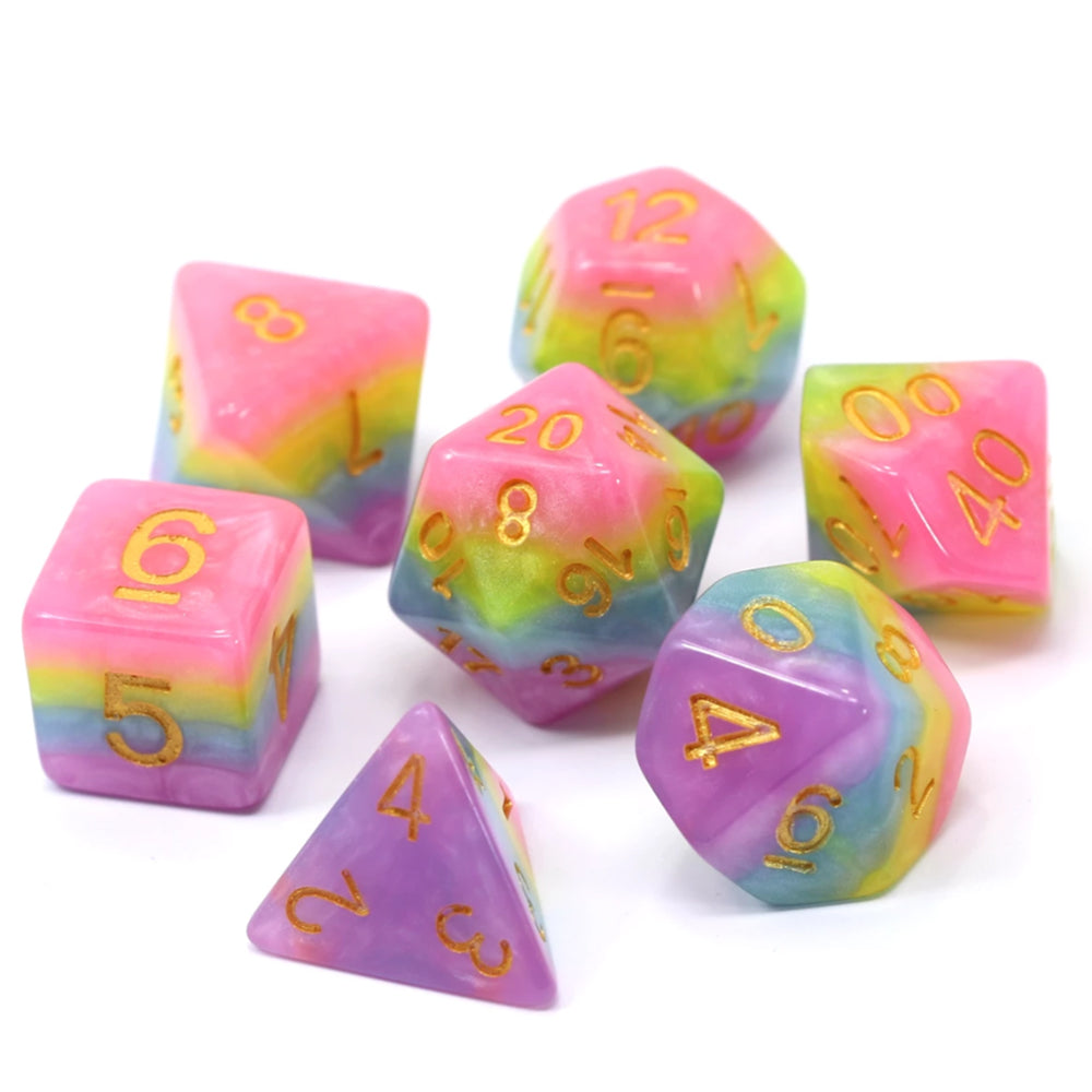 Dice 7-set (16mm) Princess Unicorn Bubblegum — Twenty Sided™