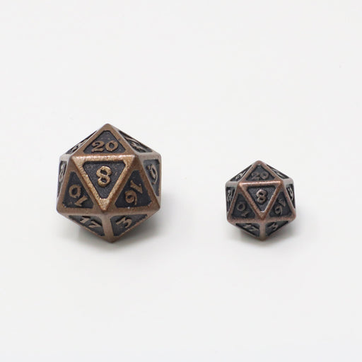 Dice 7-set Mini Metal (10mm) Dark Copper