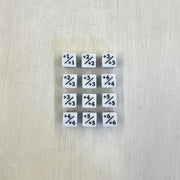 Dice Set 12d6 Counters Positive Opaque (16mm) White / Black
