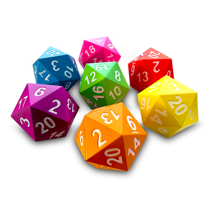 Dice Individual d20 Poly Giant Foam (1ct) Assorted