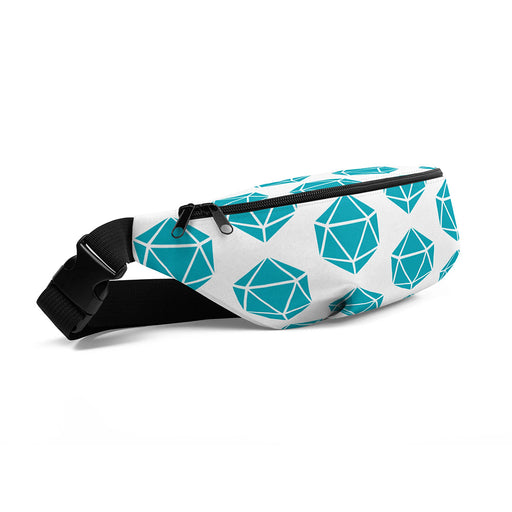 Twenty Sided Fanny Pack White Teal