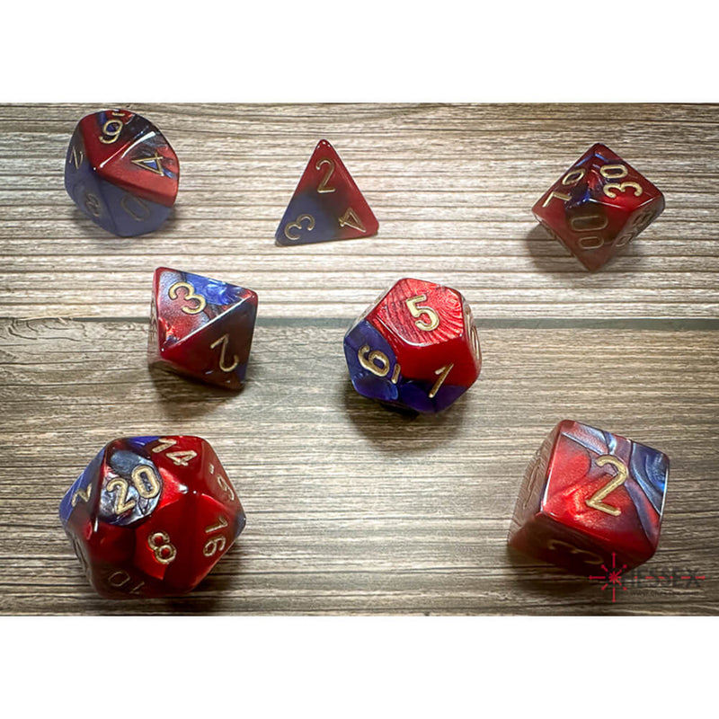 Dice 7-set Gemini (16mm) 26429 Blue Red / Gold