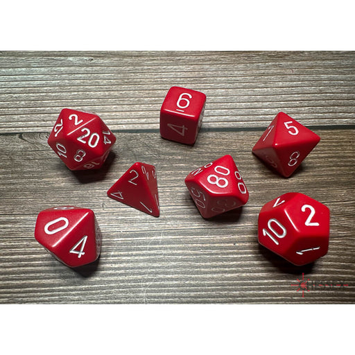 Dice 7-set Opaque (16mm) 25404 Red / White