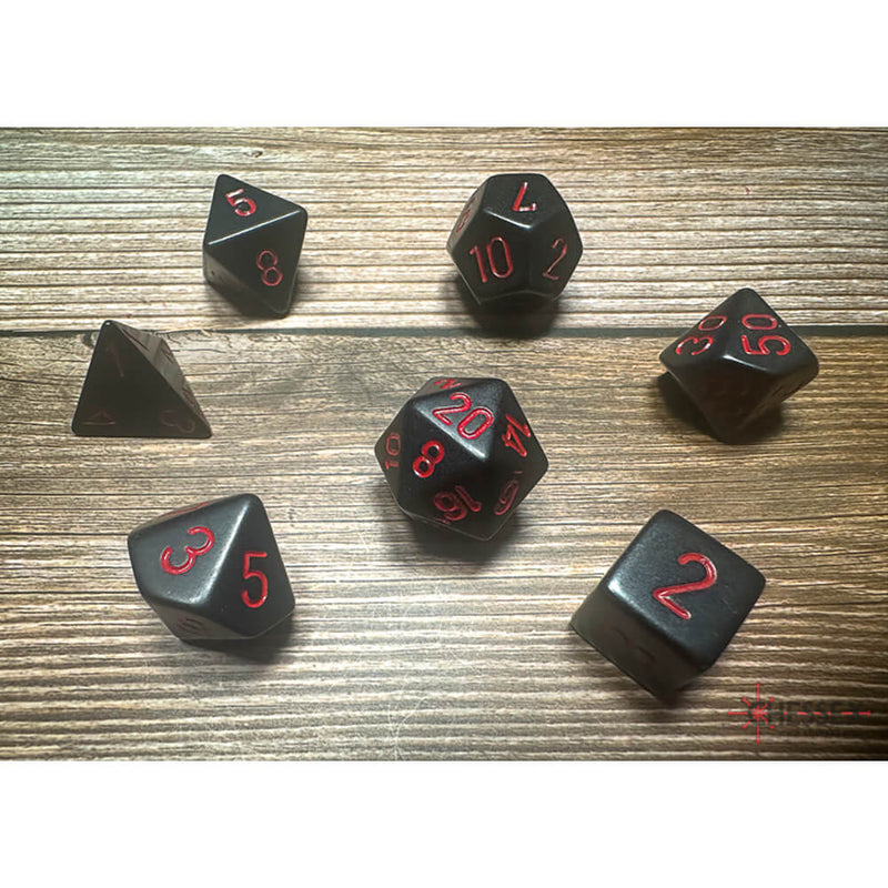 Dice 7-set Opaque (16mm) 25418 Black / Red