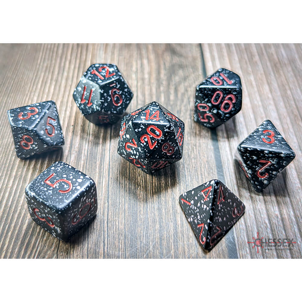 Dice 7-set Speckled (16mm) 25308 Space