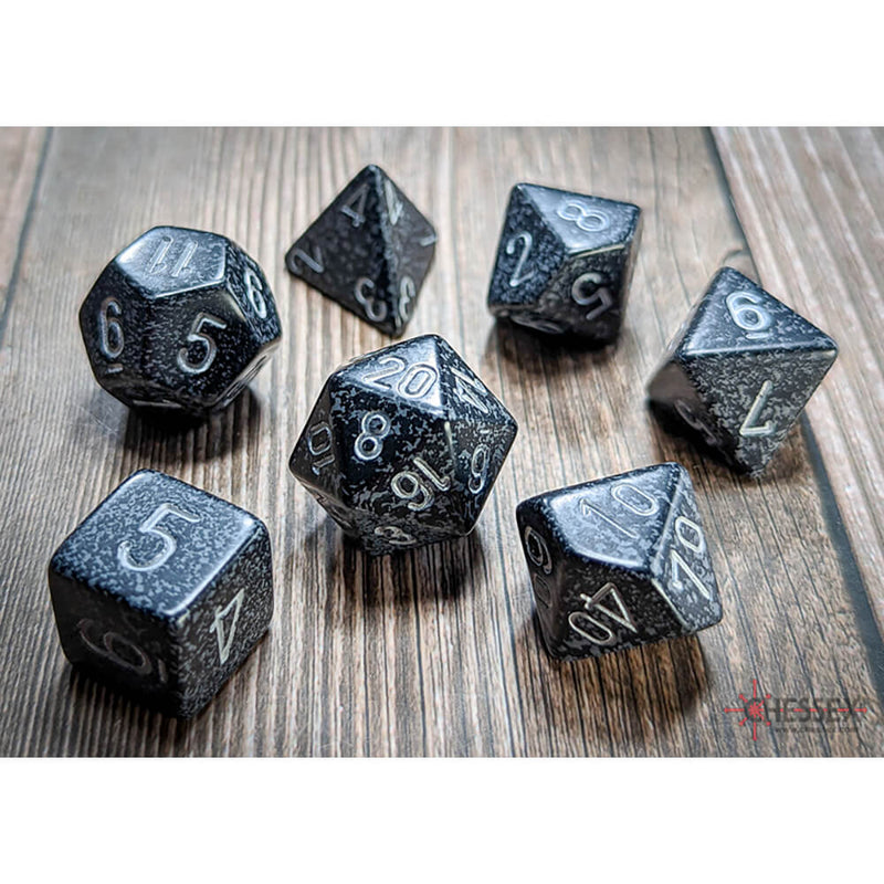 Dice 7-set Speckled (16mm) 25318 Ninja