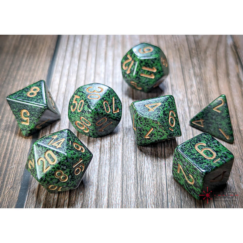 Dice 7-set Speckled (16mm) 25335 Golden Recon