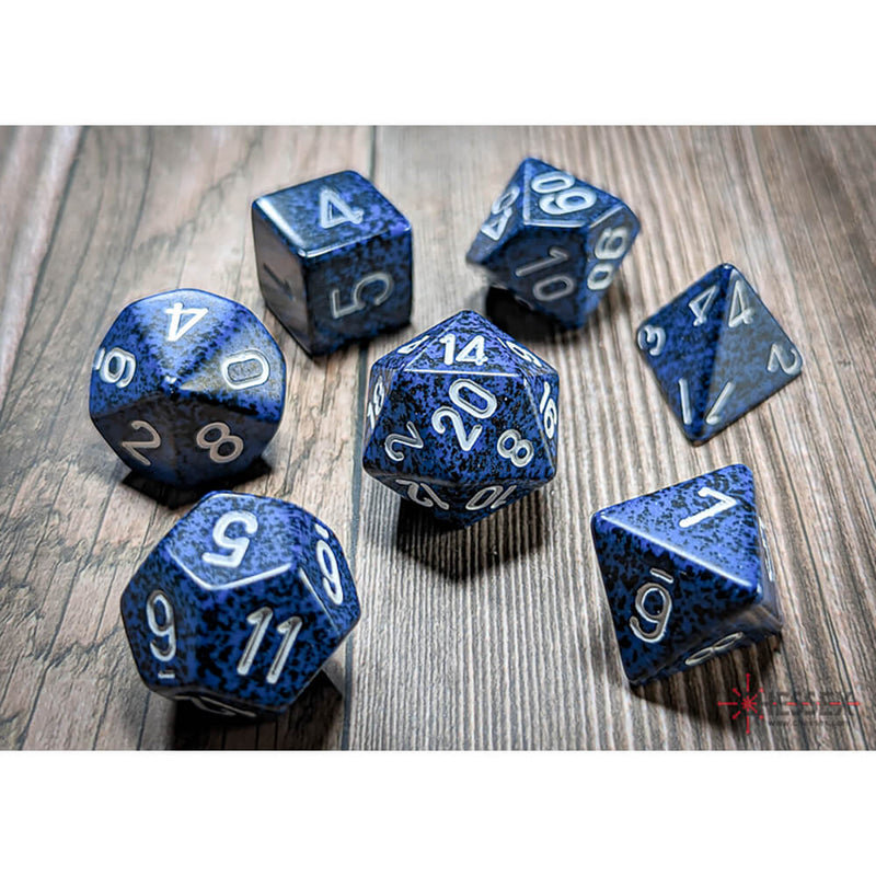 Dice 7-set Speckled (16mm) 25346 Stealth
