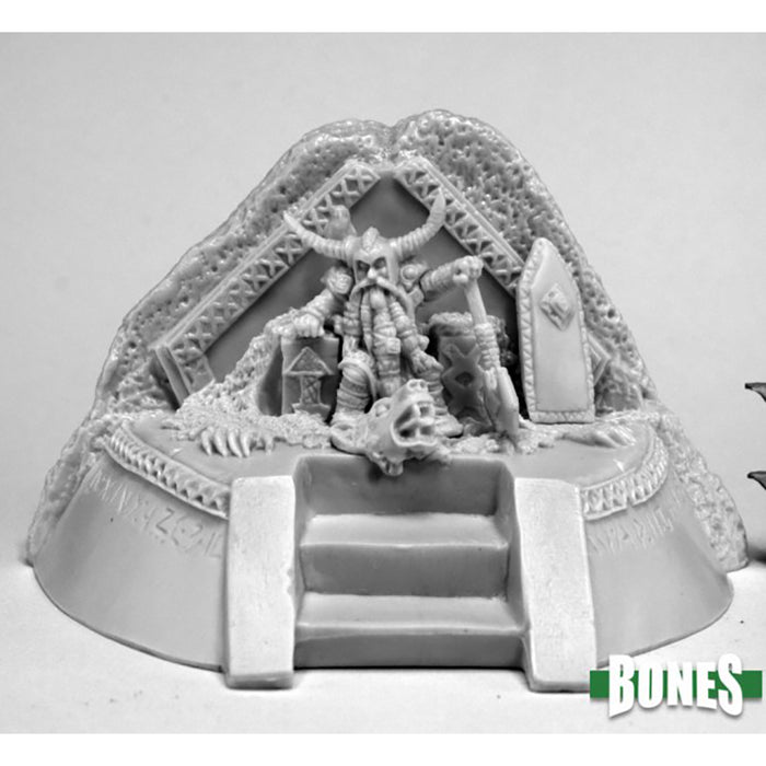 Mini - Reaper Bones 77570 Dwarf King on Throne