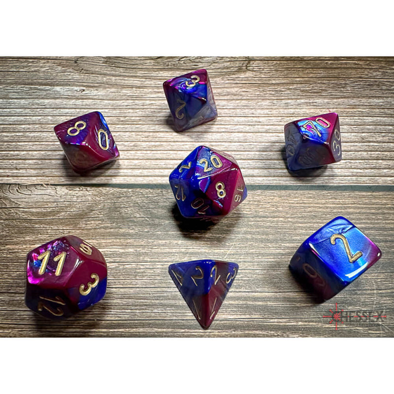 Dice 7-set Gemini (16mm) 26428 Blue Purple / Gold