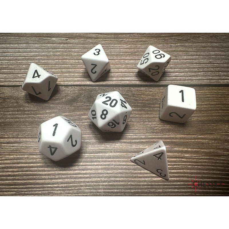 Dice 7-set Opaque (16mm) 25401 White / Black