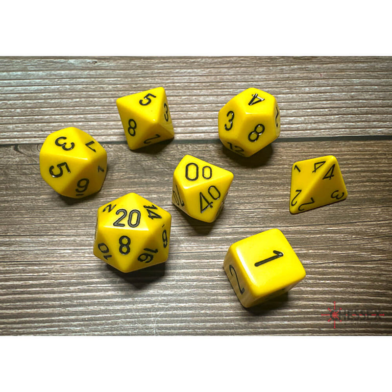 Dice 7-set Opaque (16mm) 25402 Yellow / Black