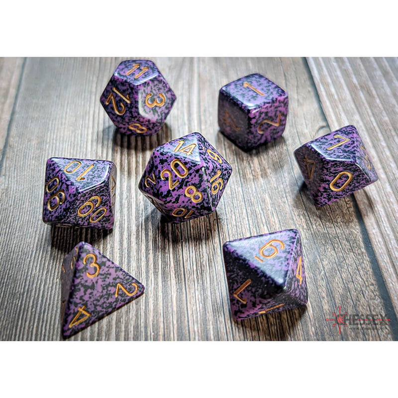 Dice 7-set Speckled (16mm) 25317 Hurricane