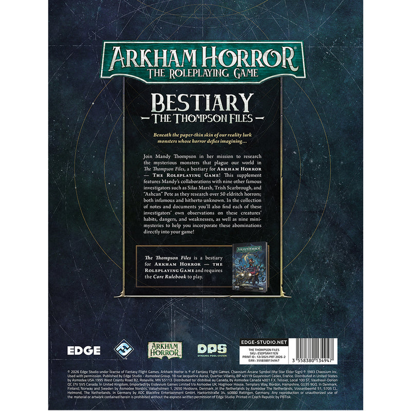 Arkham Horror RPG Bestiary The Thompson Files