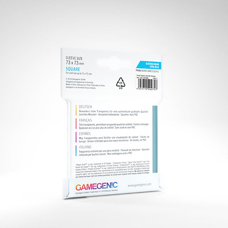 Sleeves Gamegenic Square (Blue 73x73mm 50ct) Clear