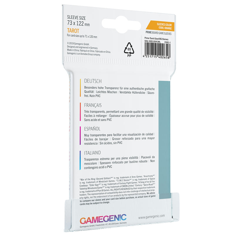 Sleeves Gamegenic Tarot (Orange 73x122mm 50ct) Clear