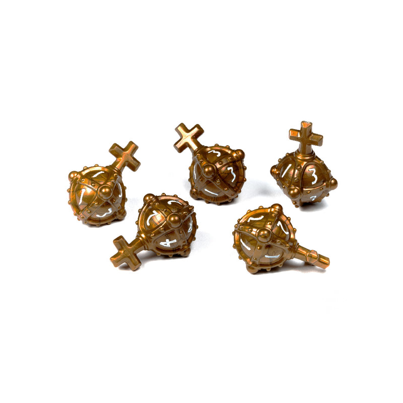 Polyhero Dice Set Cleric 5d4 Hallowed Hand Grenades : Merciful Gold