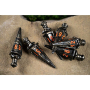 Polyhero Dice Set Warrior 6d6 Swords : Steel Grey