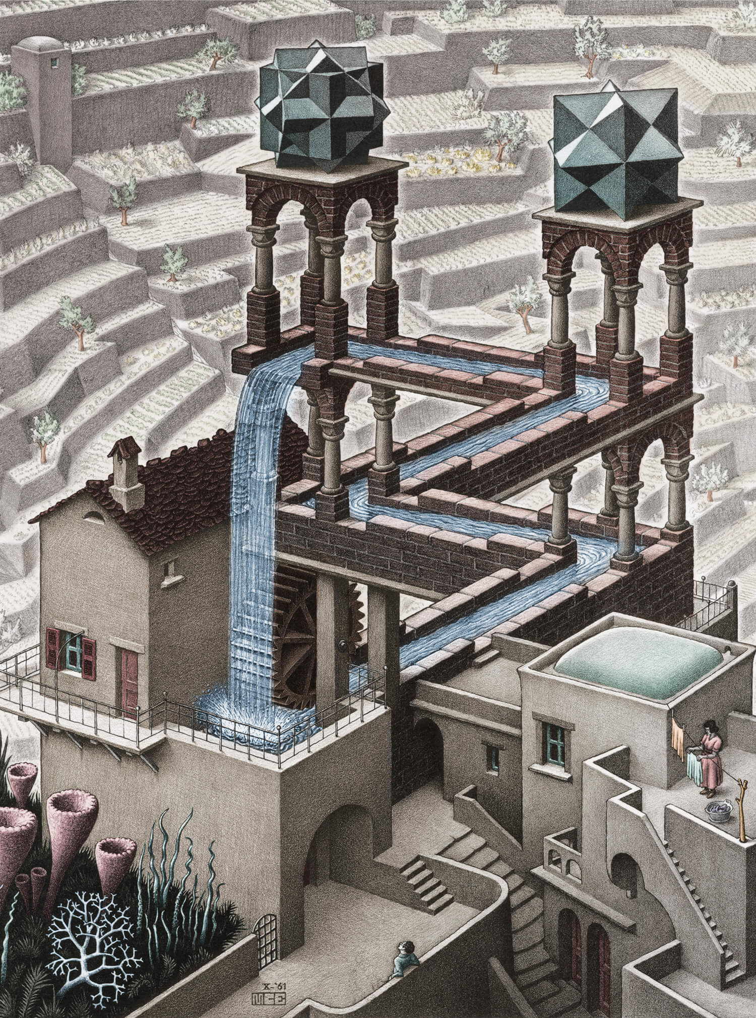 値下げ エッシャー WATERFALL パズル Puzzle (1000pc) M.C. Escher : Waterfall — Twenty Sided™