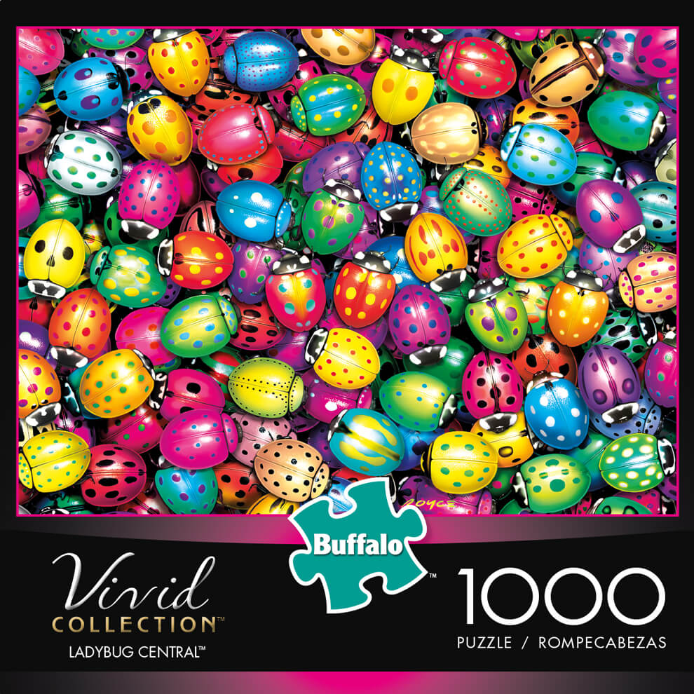 Puzzle (1000pc) Vivid : Ladybug Central — Twenty Sided