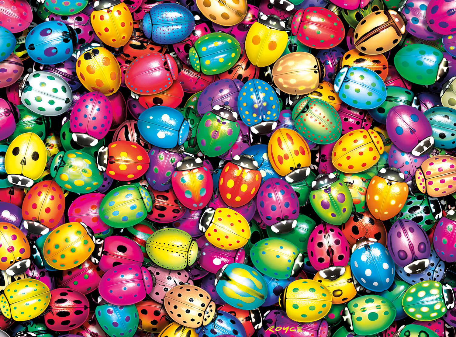 Puzzle (1000pc) Vivid : Ladybug Central — Twenty Sided