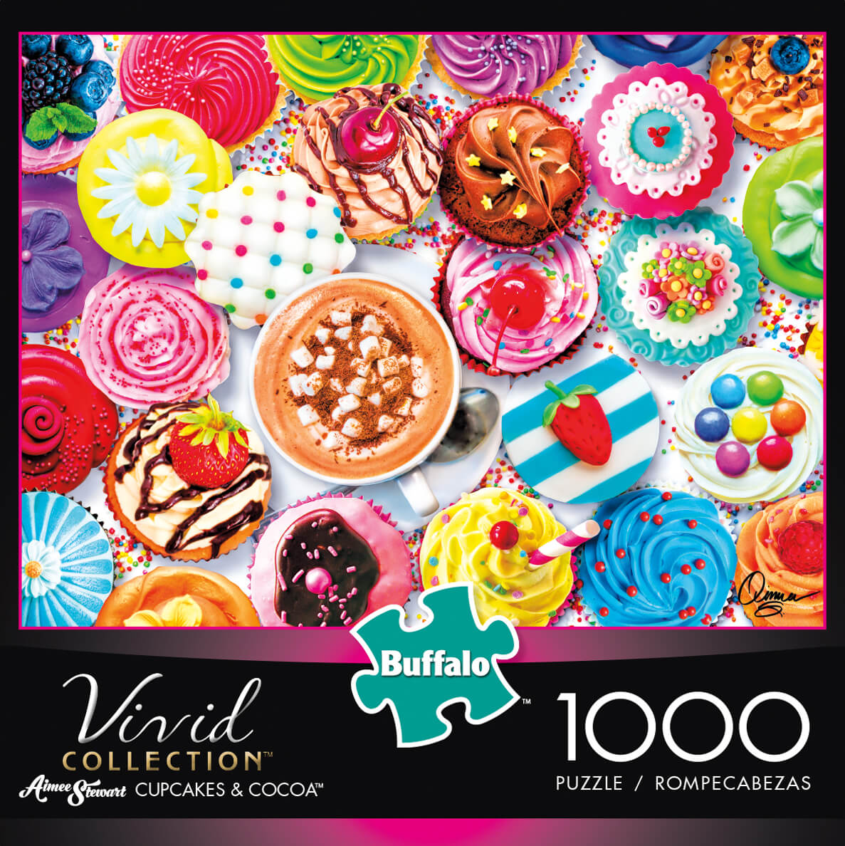 Puzzle (1000pc) Vivid : Cupcakes & Cocoa — Twenty Sided