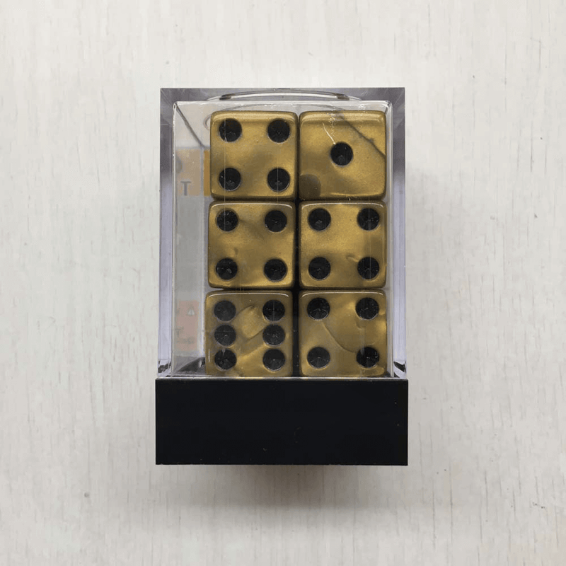 Dice Set 12d6 Olympic Pearlized (16mm) Gold
