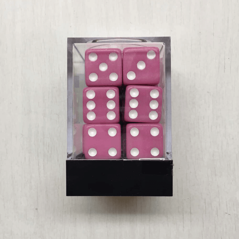 Dice Set 12d6 Pastel (16mm) Purple / White