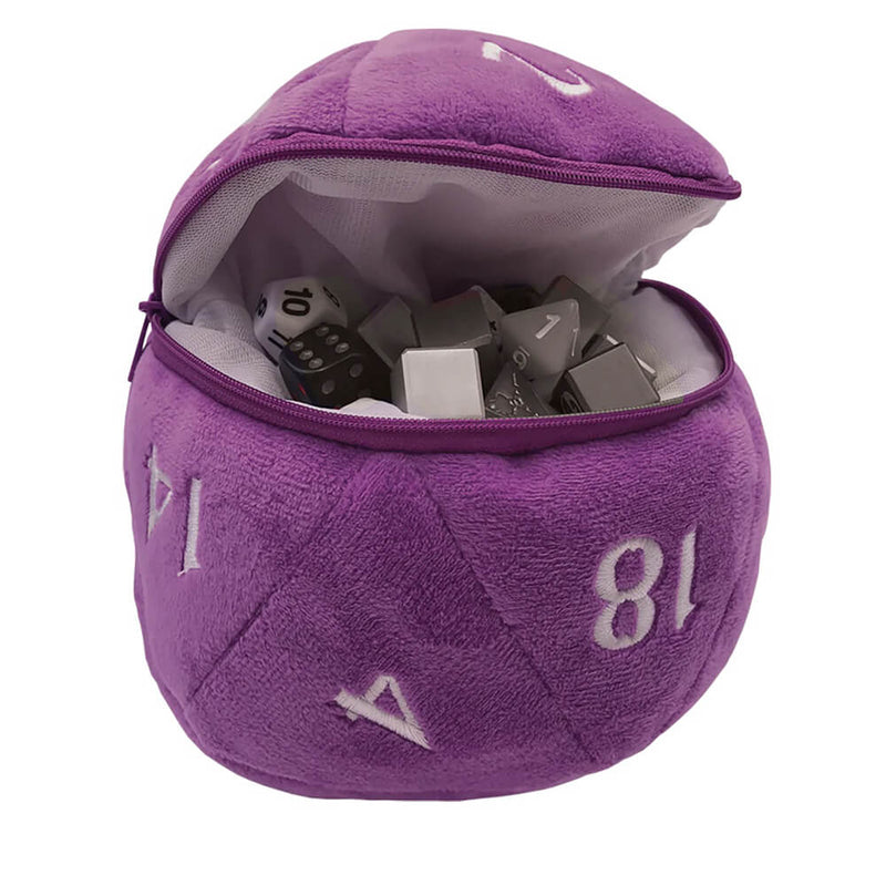 Dice Bag Plush d20 (6x6x6in) Purple