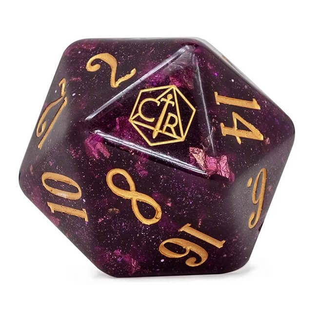 Polyhedral Dice Oversized Critical Role d20 Galaxy (36mm) Purple / Cop ...