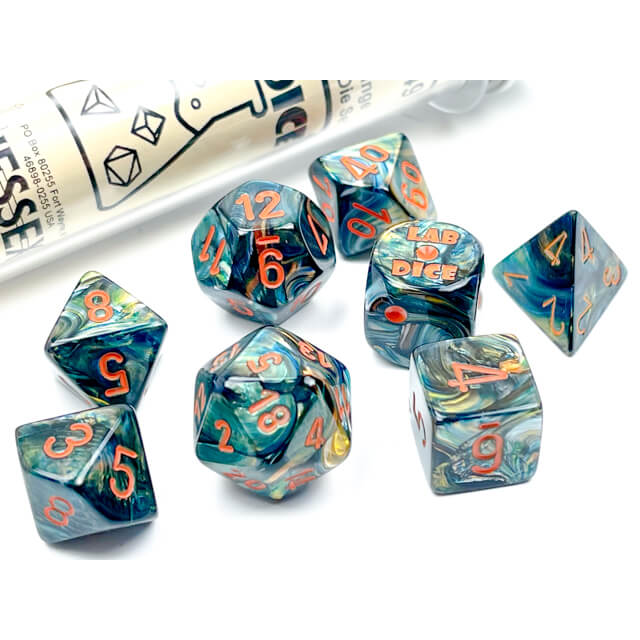 Dice 7-set Lab Lustrous (16mm) 30049 Alpestris / Orange