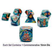 Dice 7-set Lab Lustrous (16mm) 30049 Alpestris / Orange