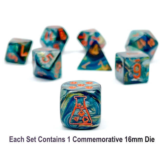 Dice 7-set Lab Lustrous (16mm) 30049 Alpestris / Orange