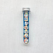 Dice 7-set Lab Festive (16mm) 30047 Kaleidoscope / Blue