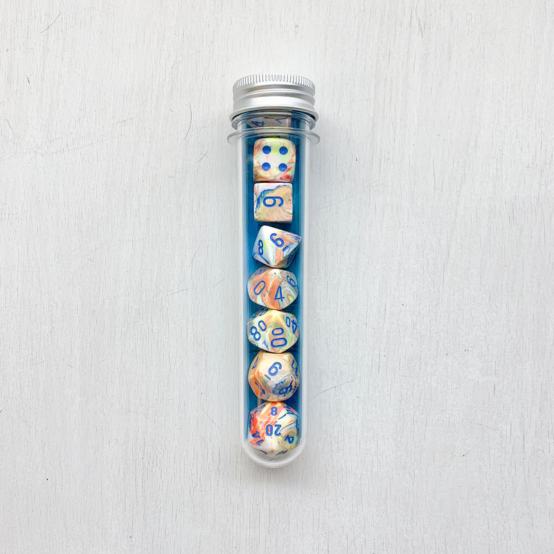 Dice 7-set Lab Festive (16mm) 30047 Kaleidoscope / Blue