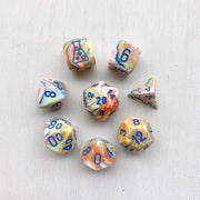 Dice 7-set Lab Festive (16mm) 30047 Kaleidoscope / Blue