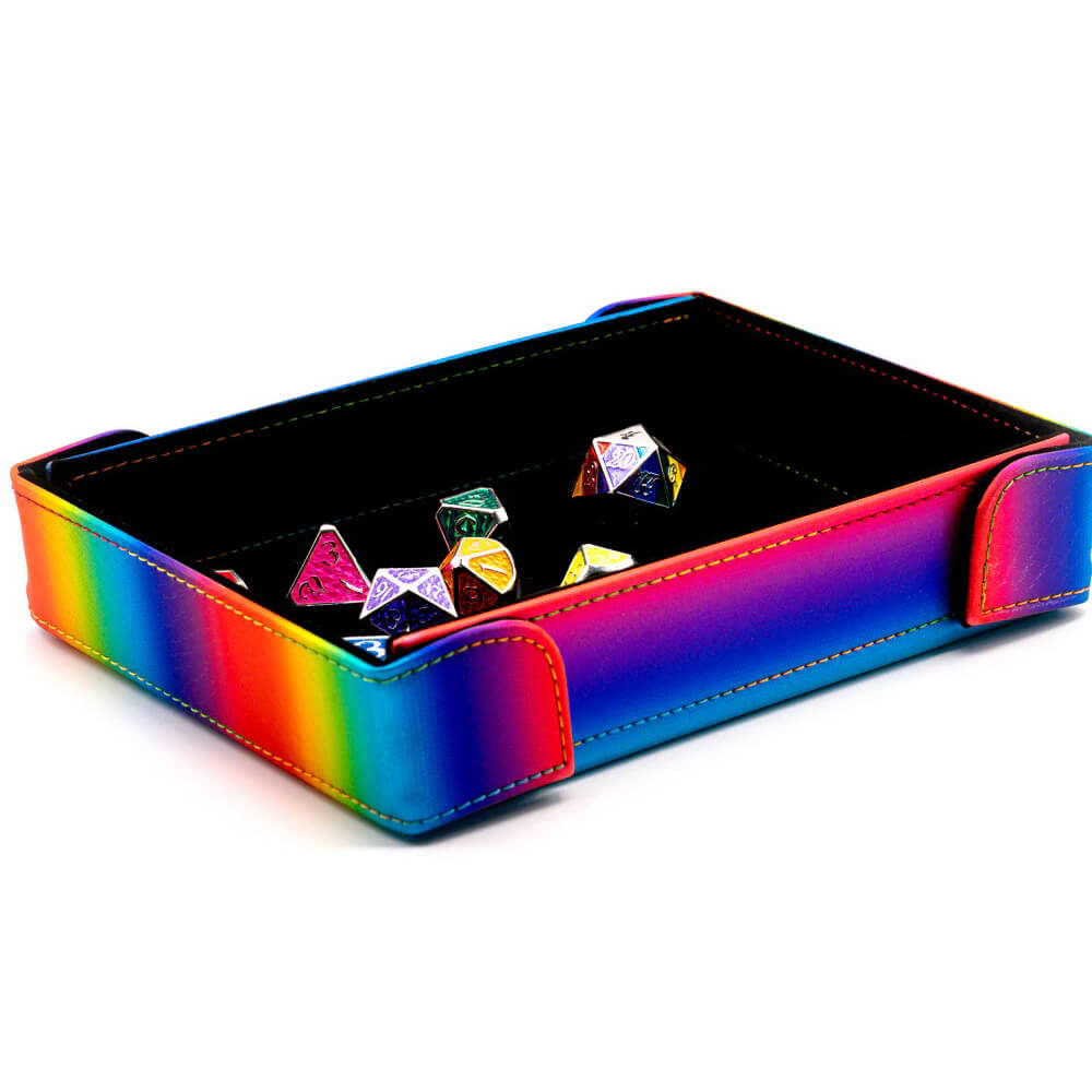 Magnetic Dice Tray (8x11in) Rainbow Scale / Velvet Black