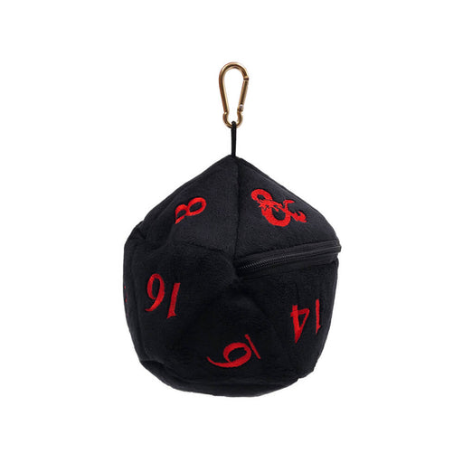 Dice Bag Plush d20 (6x6x6in) Black and Red