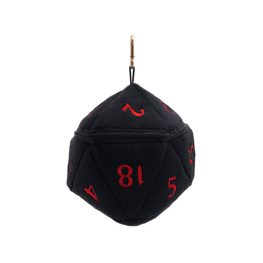 Dice Bag Plush d20 (6x6x6in) Black and Red