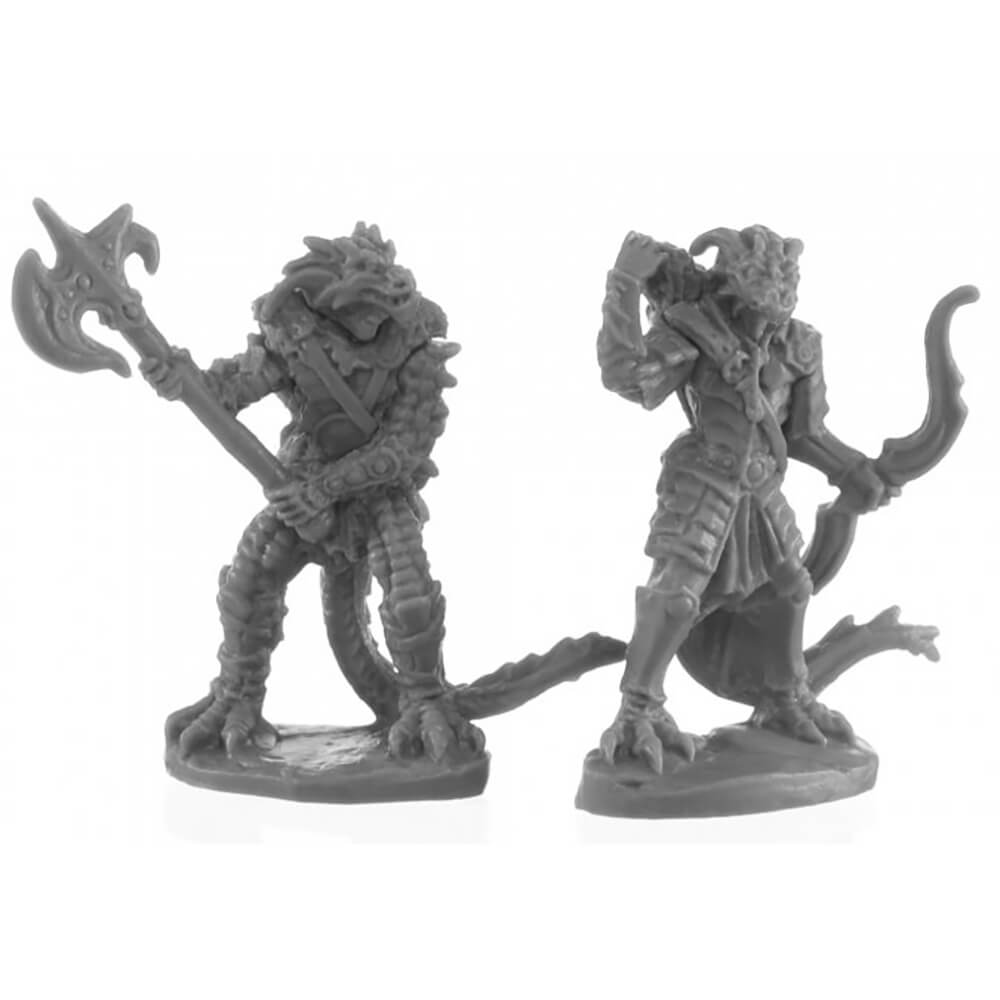 Mini - Reaper Bones Black 44146 Dragonfolk Fighter and Ranger