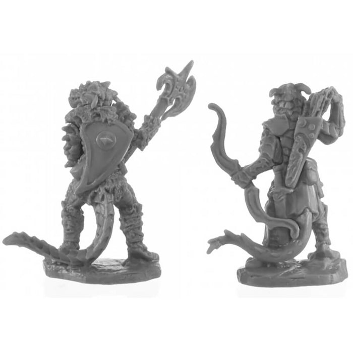 Mini - Reaper Bones Black 44146 Dragonfolk Fighter and Ranger