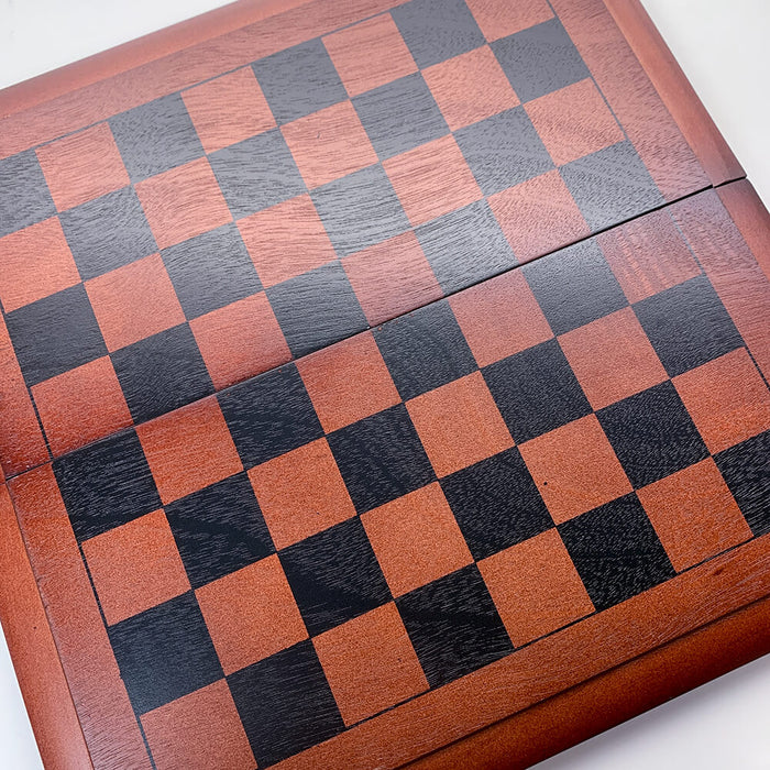 Chess, Checkers, Backgammon (15in) Folding Wood — Twenty Sided Store