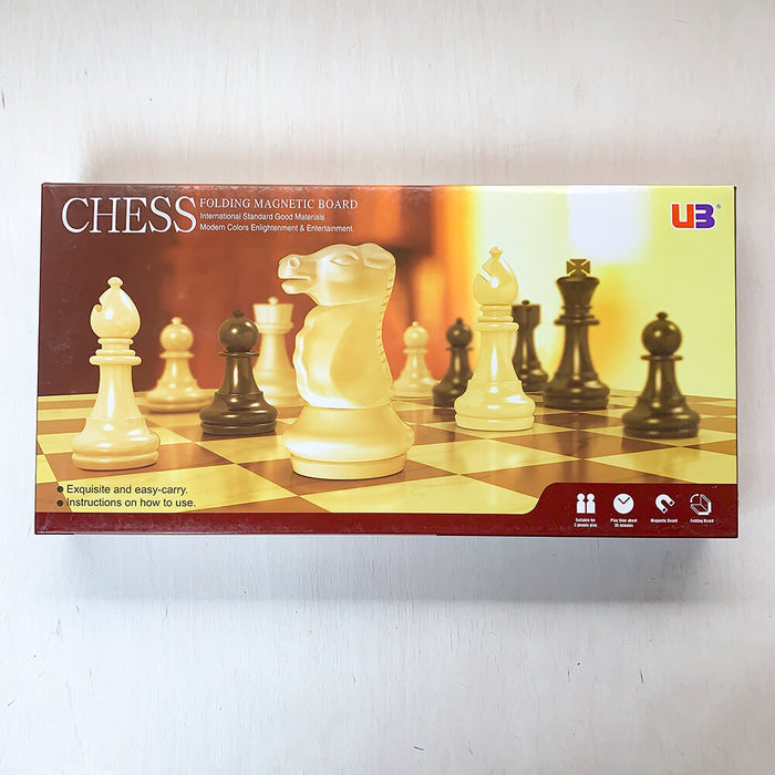 Chess & Checkers (14in) Folding Magnetic Metal