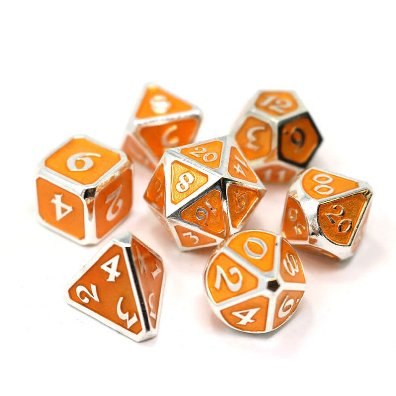 Dice 7-set Metal Mythica (16mm) Platinum Citrine