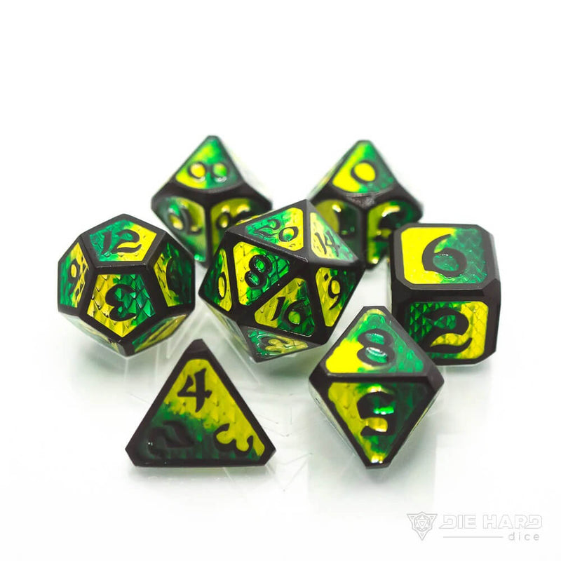 Dice 7-set Metal Drakona (16mm) Embers Bacu