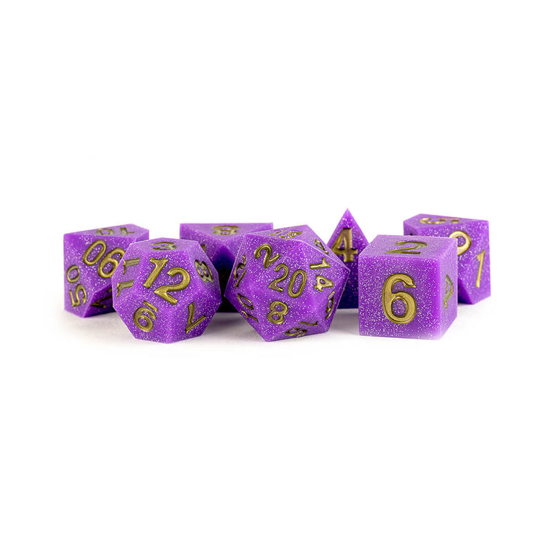 Dice 7-set Sharp Edge Silicone Rubber (16mm) Regal Ricochet / Gold